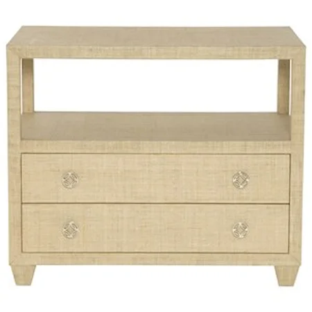 Contemporary Bachelor's Chest with Raffia Covering